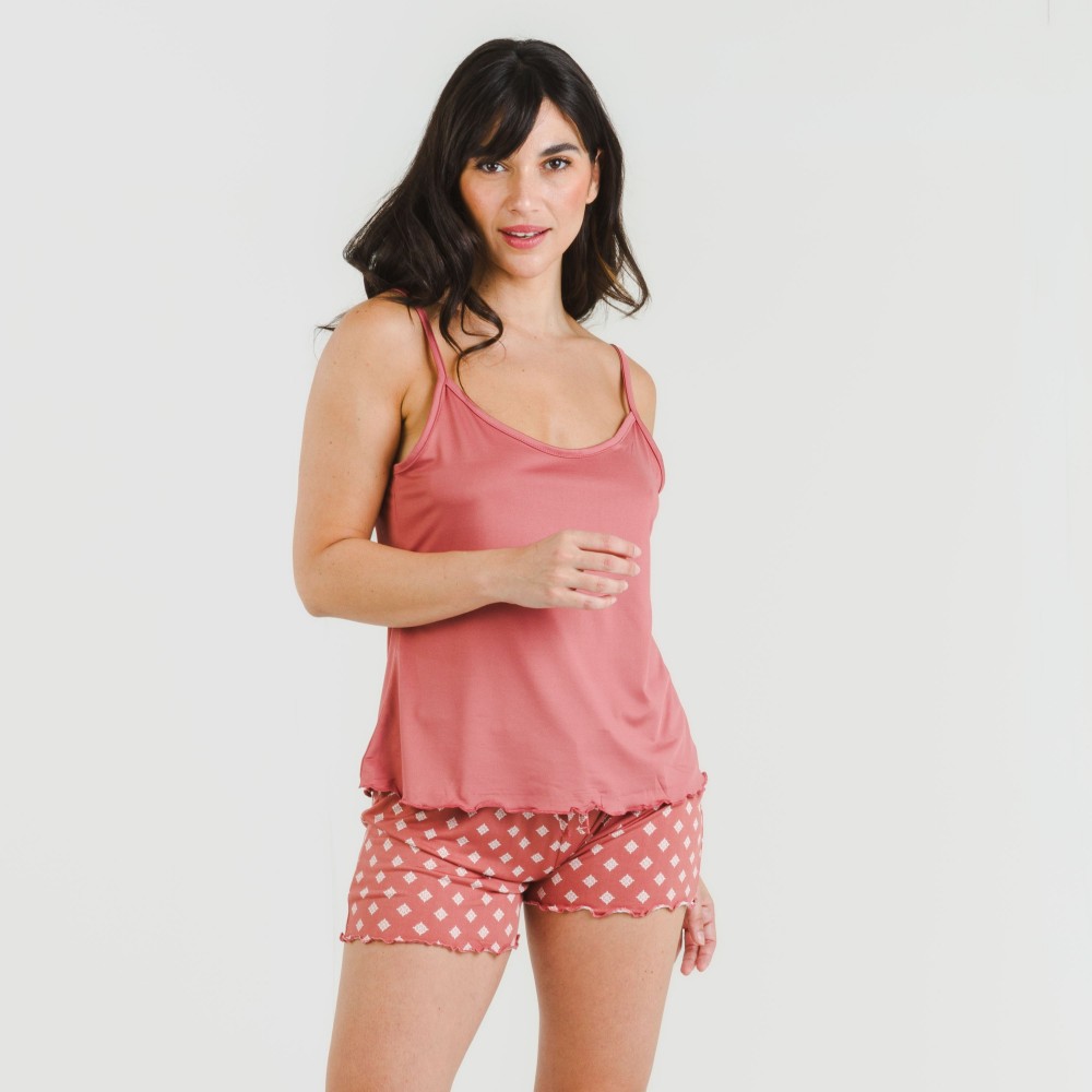 Pijama Tirantes Mujer Soft Missy Marsala Talla De Ropa M