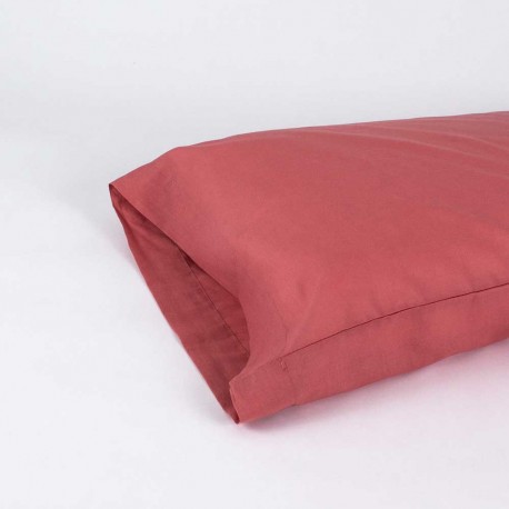 Funda de almohada algodón lisa Tamaño fundas almohada almohadas 70cm  (90x45cm) colores naranja teja