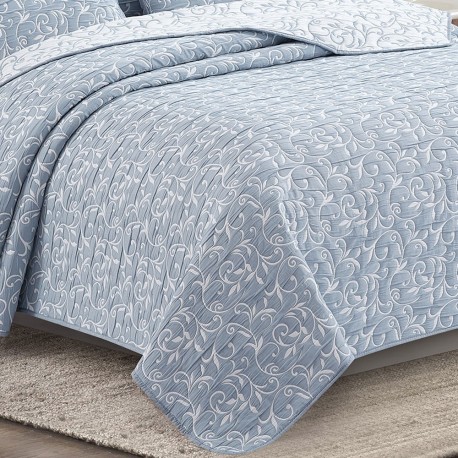 Colcha doble tela algodón jacquard Raya Londres blanco Medidas colchas y  edredones Cama 90cm