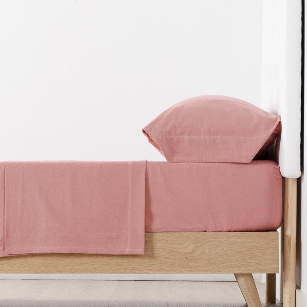 Juego de sábanas franela VICHY de Barcelo  Lanovenanube Colores Rosa  medidas generales 90 cm