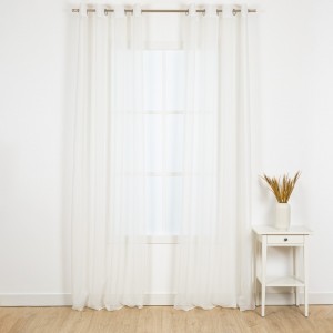 Visillos de dormitorio, Blanco lluvia en Plata ,Traslucido para Salón Sala  de Estar, Medidas (140x260cm). envíos